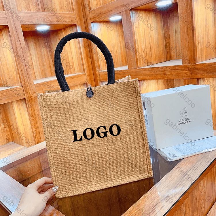Designer linen beach bag commemorative classic letter logo printed waterproof shopping bag large capacity portable shoulder bag handbag Storage Bag