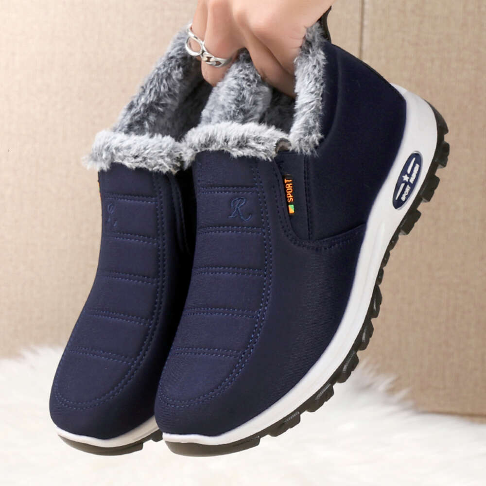 Snow Boots Winter For Men Warm Solid Plush Thickened Middle Aged And Elderly Slip On Cotton Shoes Man Ddmywed Ddmysaturn