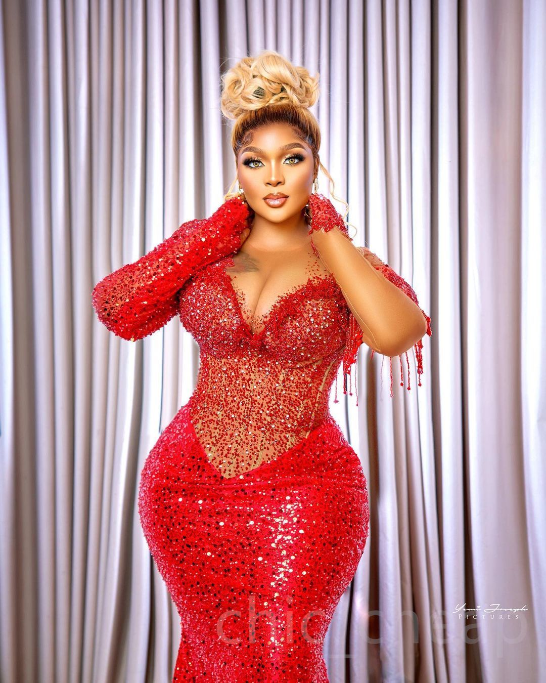 2024 Aso Ebi Special Link Mermaid Prom Dress Beaded Crystals Evening Formal Party Second Reception Birthday Engagement Gowns Dresses Robe De Soiree ZJ