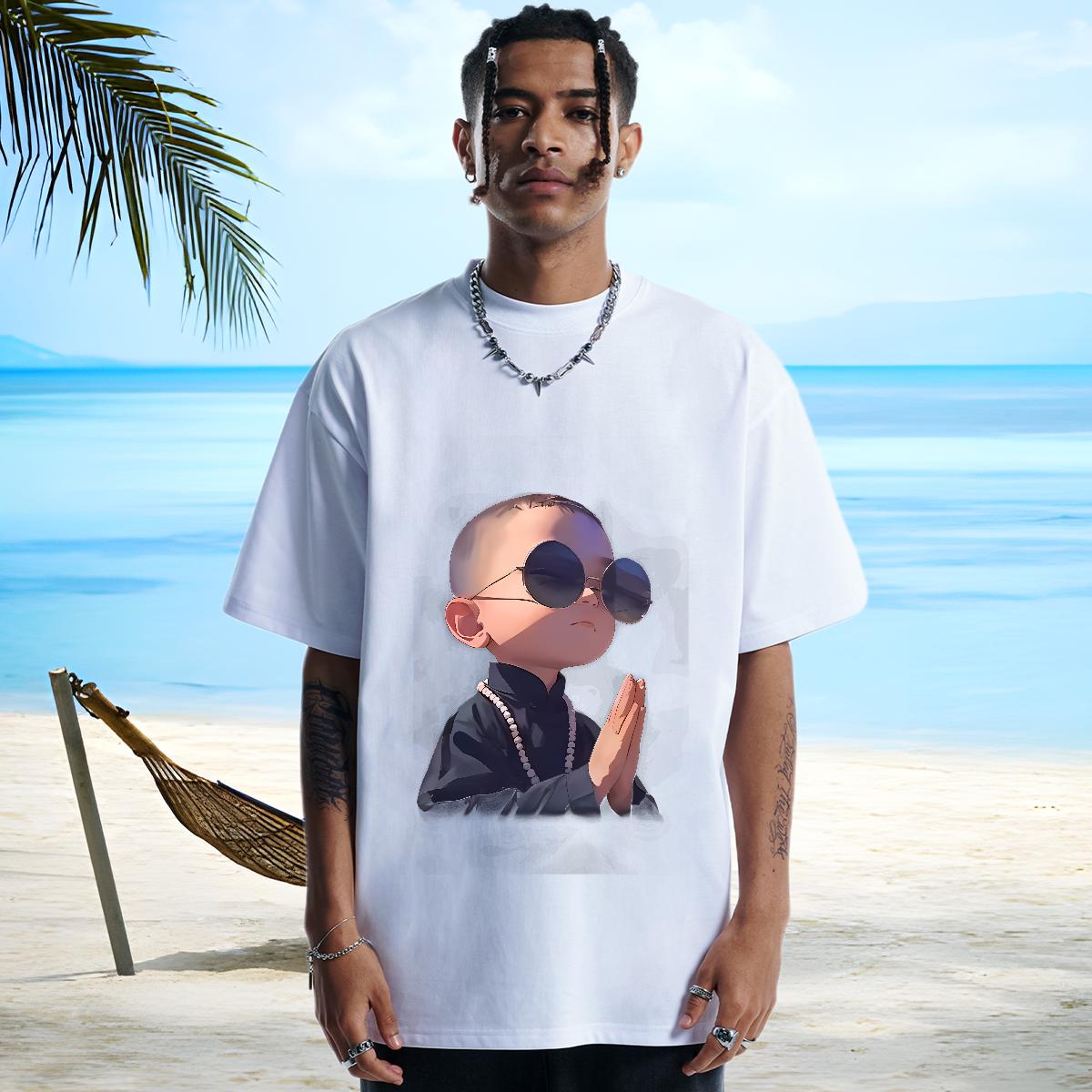 Classic T Shirt For Man Beach Short Sleeve Cotton O-Neck Men Clothes T-Shirt 2024 Custom Print Oversized Tshirts