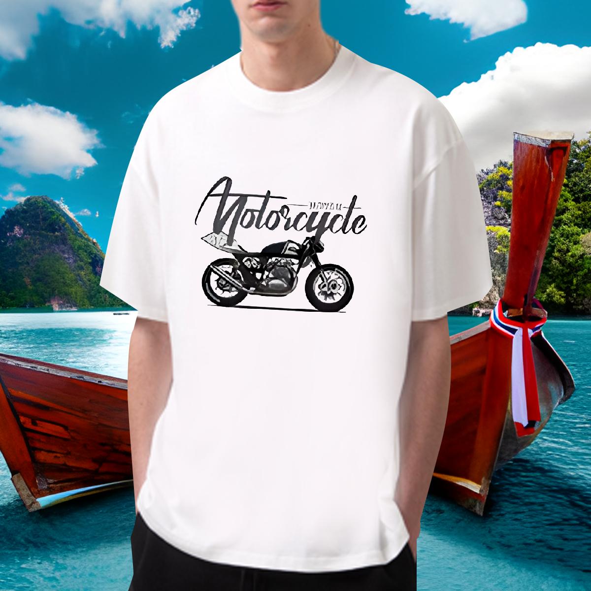 Fashion Design T-Shirts for Men Cartoon Print Casual Beach Men Tshirts Crew Neck Cotton Breathable High Quality Wear