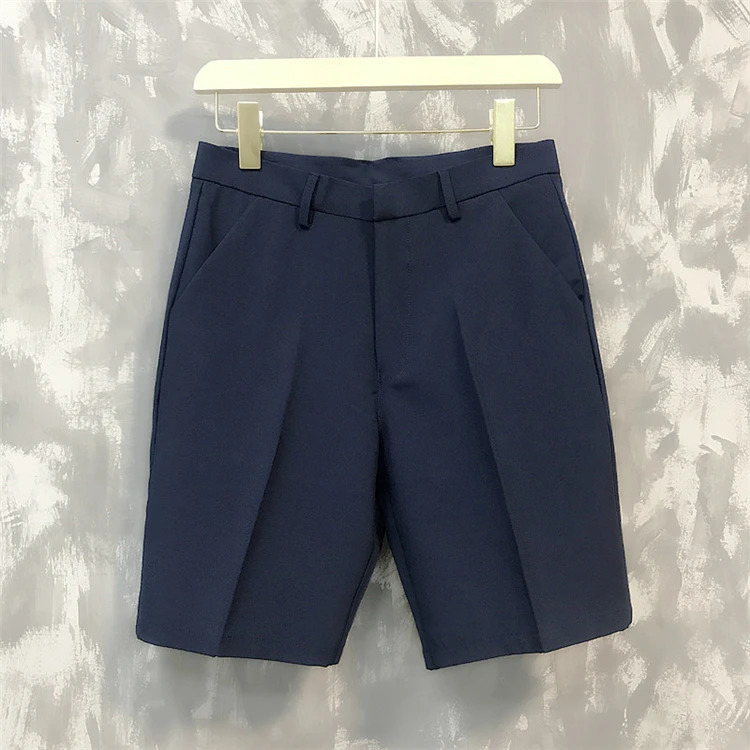 five-point pants mens summer trend casual 5 points mid pants wild youth loose white suit shorts bermuda masculina 240603