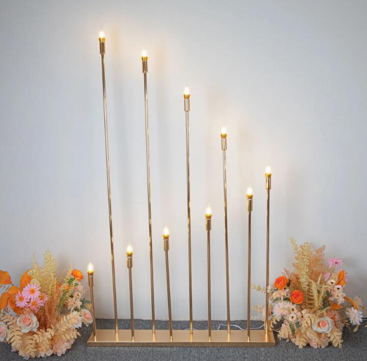 10 Heads/5 Heads Metal Candelabra Candle Holders Wedding Table Centerpiece Road Lead Candelabrum For Home Decor XJ260305