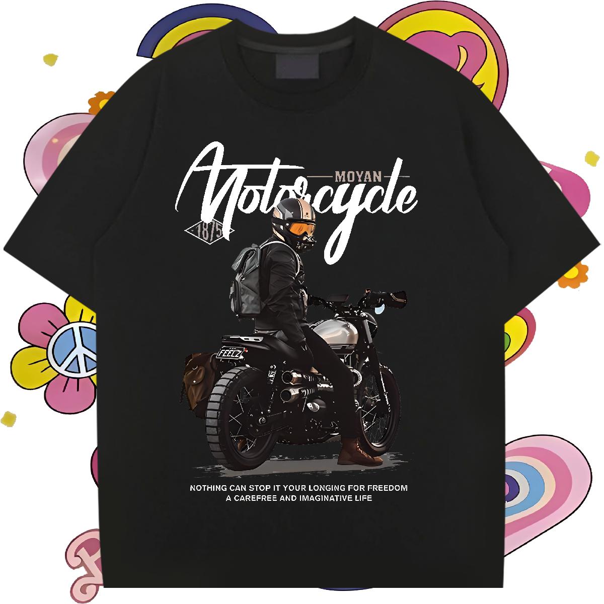 Loose Fit Mens T Shirts Breathable Short Sleeve High Street Hip Hop Men Clothes T-Shirt Oversized 2024 New Tops Tees