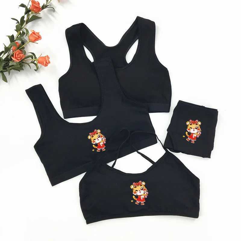 Camisole Teenagers Girls Training Bra Panties Teens Sport Bras s Push Up Underwear Puberty s Vest Panties 8-15Years WX5.31
