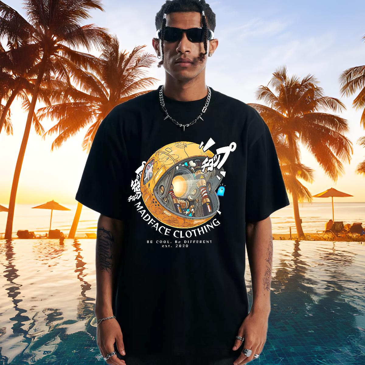 Loose Man T Shirts Crew Neck Cotton Sport Men Clothes T-Shirt Black Oversized Designer Clothings