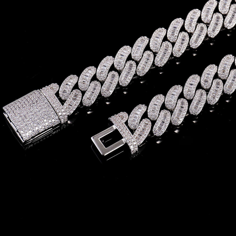 Necklace moissanite chain cuban link chaindiamond cuban chain Stylish mens necklaces 925 silver chain