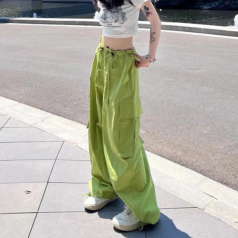 Y2K Cargo Pants Women Oversized Wide Leg Sweatpants Streetwear High Waist Baggy Joggers Harajuku Hip Hop Casual Sports Trousers 240530