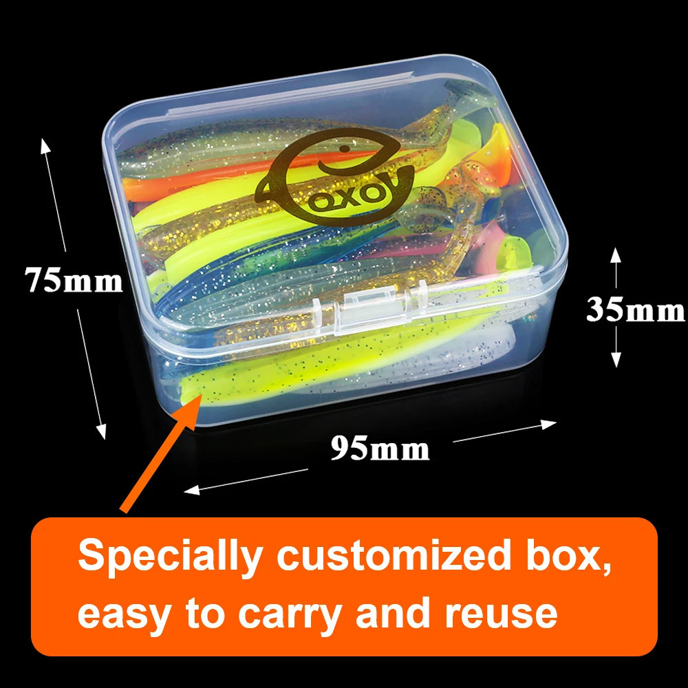 QXO Fishing Soft Lure Worm With Box Silicone Bait Swimbait Streamer Sea Fishing Spoon Lure 7cm 10cm Wobbler Set 240603
