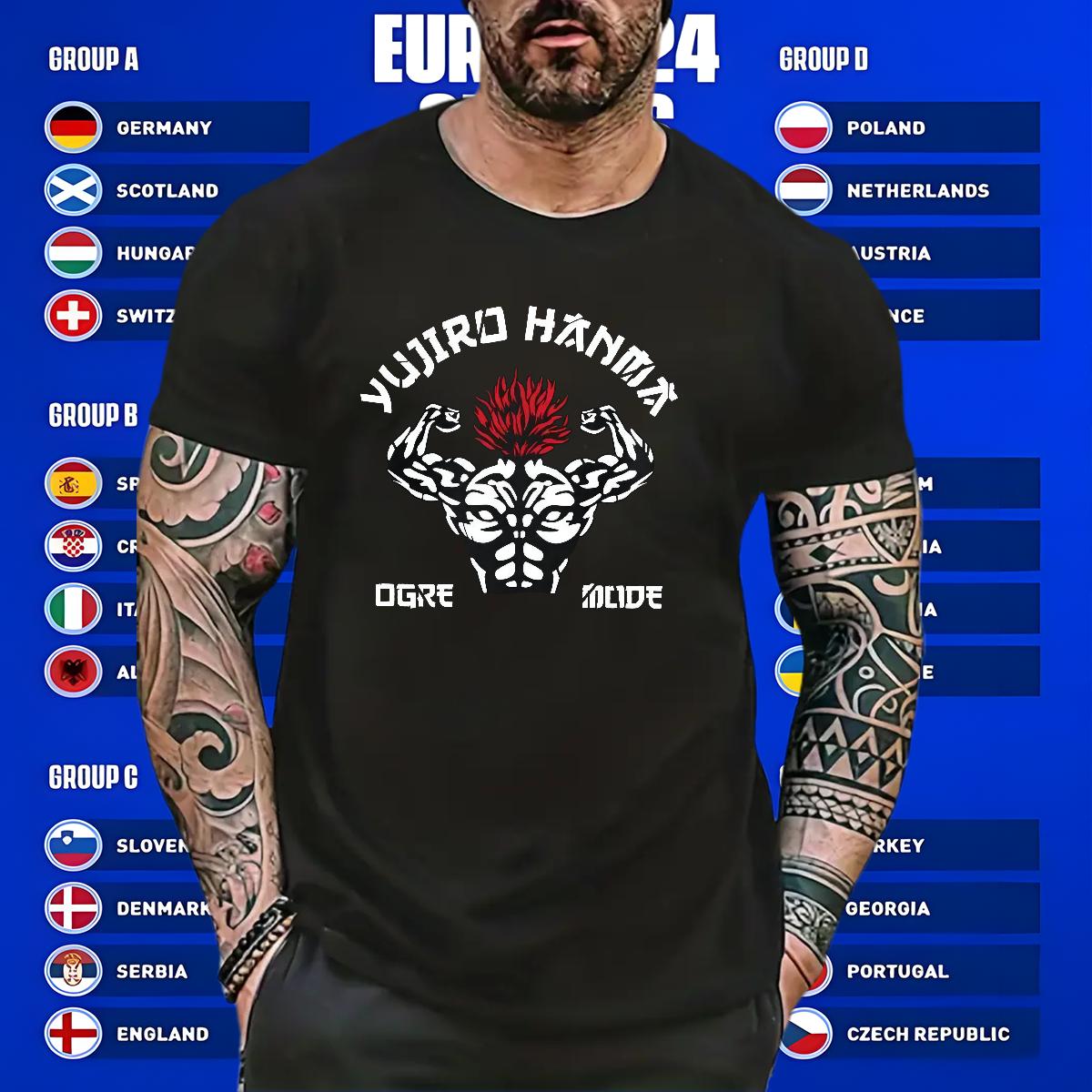 Popular T Shirt For Man Outdoor Cotton Breathable Soft Men Tops Tees Brand Anime Print Clothes