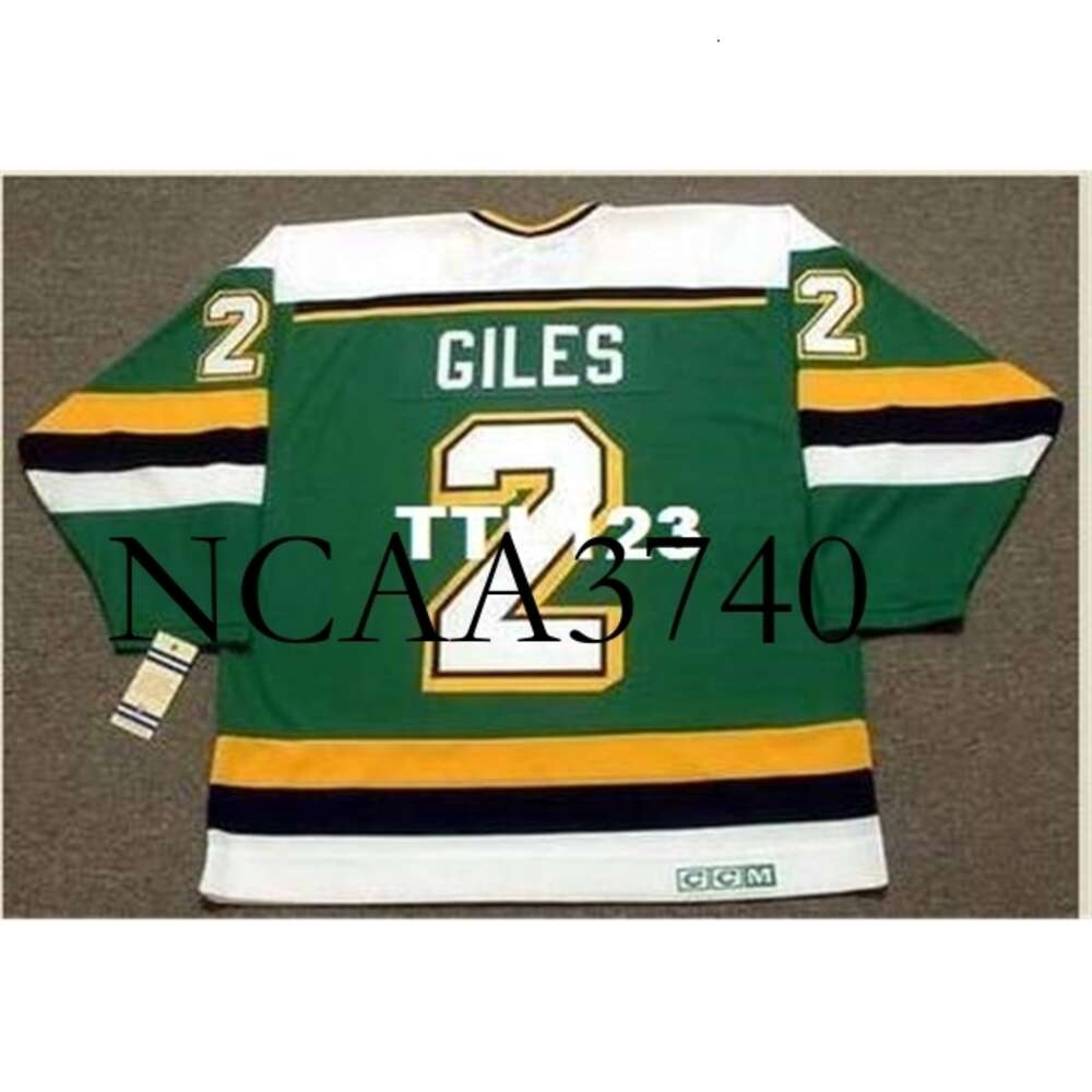 N374 #2 CURT GILES North Stars 1990 CCM Vintage Hockey Jersey or custom any name or number retro Jersey