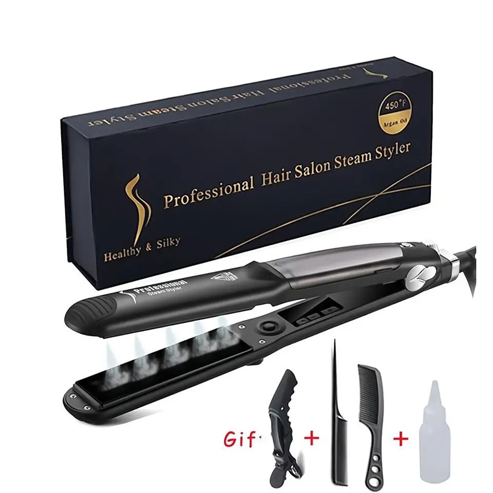 Hair Straightener Professional 6 Gear Temperature Hair Curler Steam Flat Iron Hair Straightening Tourmaline Ceramic Hair Styling 240603