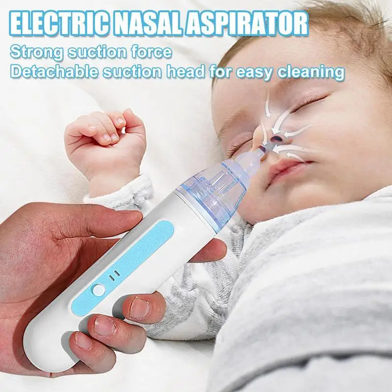 Electric Nose Aspirator Battery Powered Nose Sucker Cleaner Removable Tips Silent Nasal Congestion Relief and born 240603