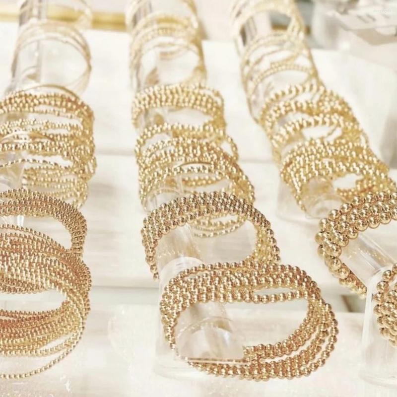 Strand CCGOOD Gold Plated 18 K Beaded Bracelet For Women 3/4/5mm Bracelets Minimalist Jewelry Stackable Pulseras Gift Girl Friend