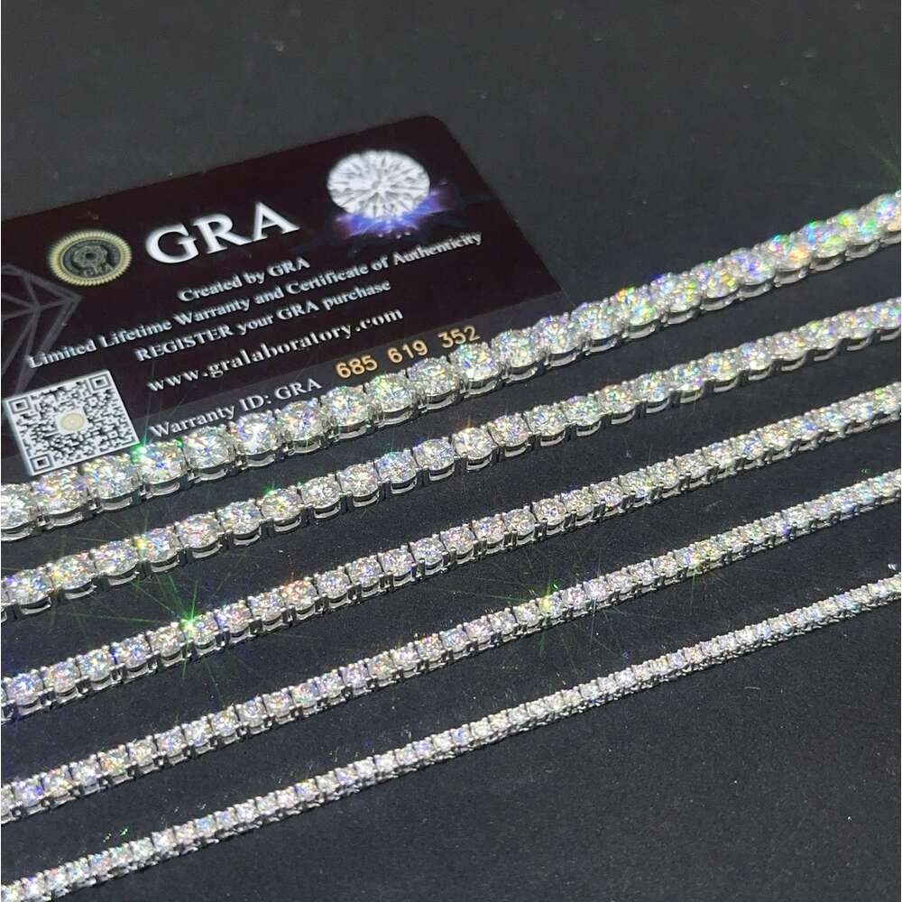 Wholesale Price Fine Jewelry Pass Dia Tester S Sterg Sier 5Mm Moissanite Women Men Necklaces Tennis Chain