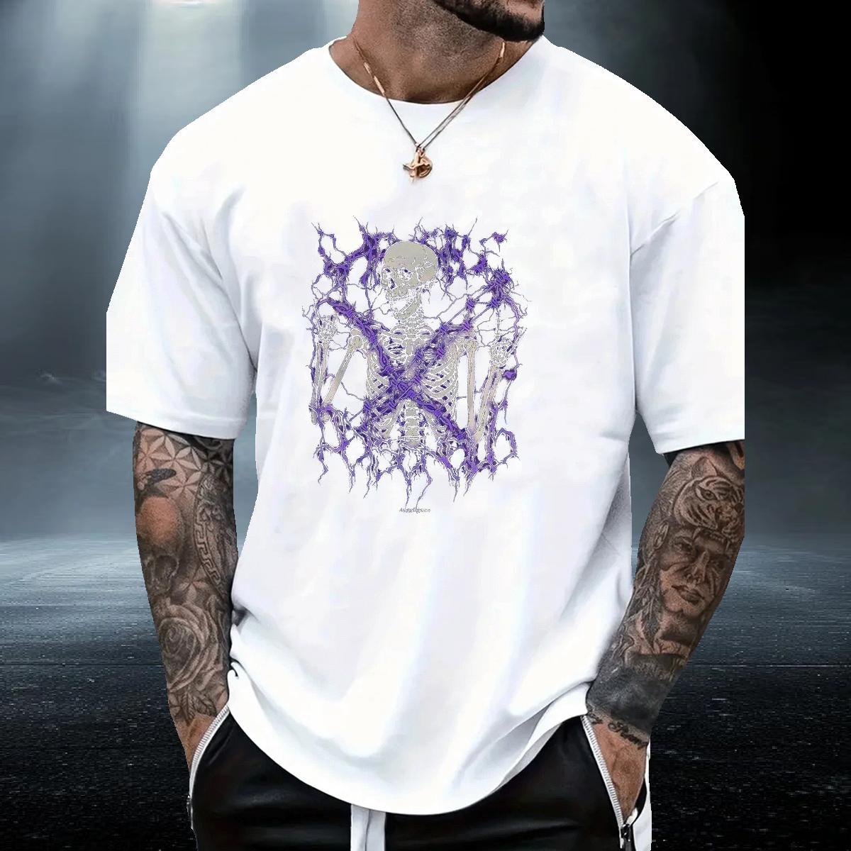 Loose T-Shirts Breathable Crew Neck Casual Men Tshirts Cartoon Print Brand Top Tees
