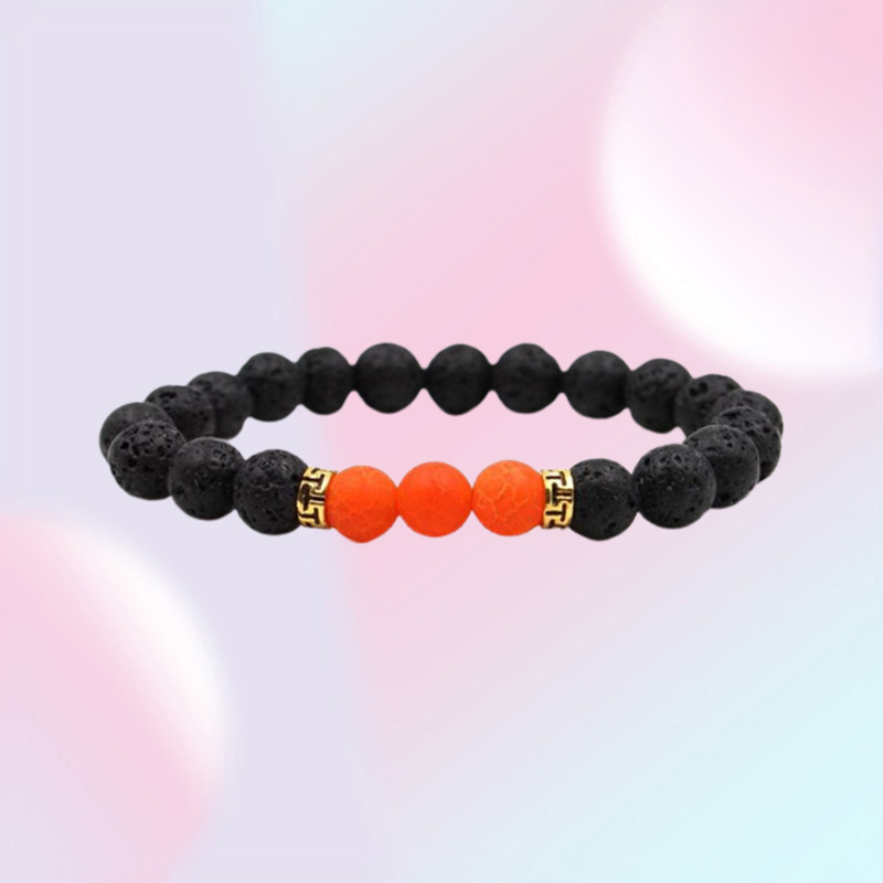 Natural Black Lava Agate Stone Chakra Bracelets Aromatherapy Essential Oil Diffuser Bracelet For Women Men jewelry