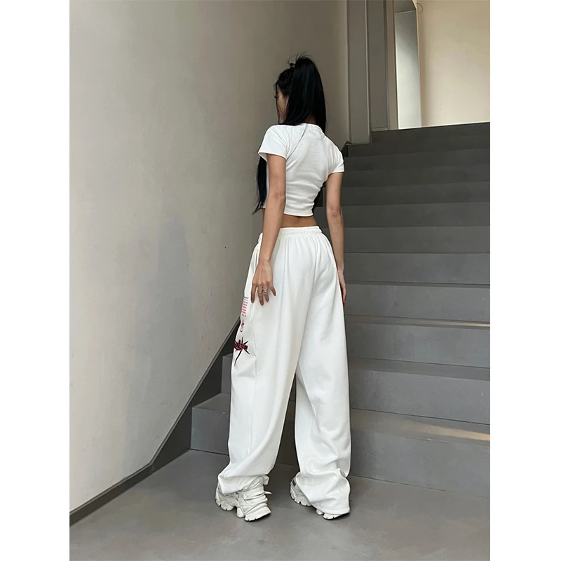 MEXZT Y2K Oversized Sweatpants Women Streetwear Letter Print Wide Leg Pants Harajuku Korean Baggy Joggers Casual Sports Trousers 240524