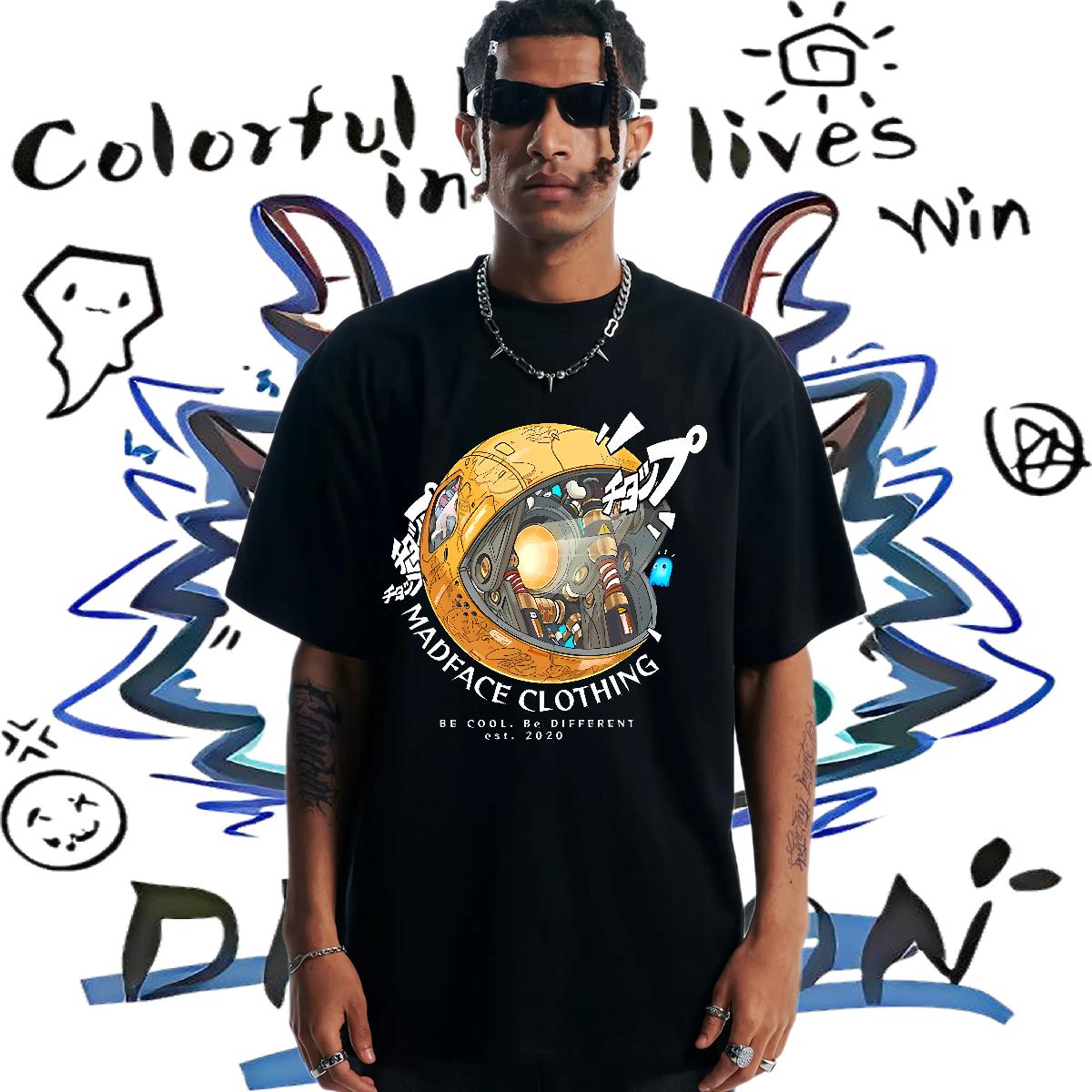 2024 DIY Mens T Shirts Cartoon Print Men Clothes T-Shirt Sports Casual Cotton O Neck Short Sleeves Cool Clothes