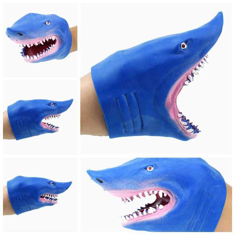 Free shipping Puppets Plush Dolls Shark 2 Color Fading Soft No Falling Skin Friendly isure Puzz Ecotronic Toy 95g Elastic Hand Puppet Tpr WX5.31