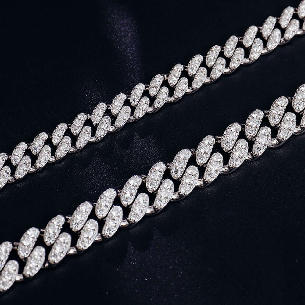 Necklace moissanite chain cuban link chaindiamond cuban chain Stylish mens necklaces 925 silver chain