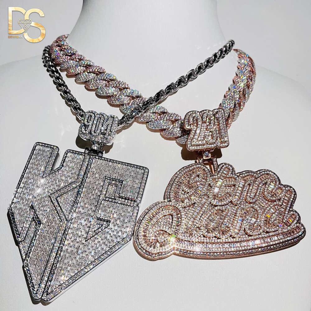 Custom iced out pendant moissanite pendant iced out chain with custom pendant