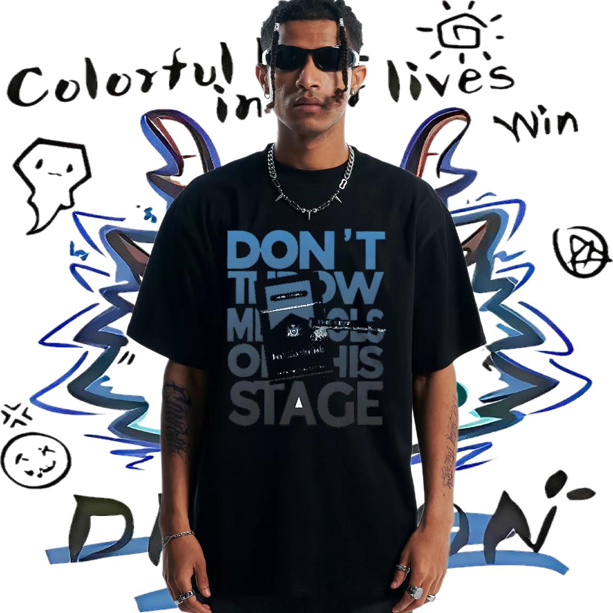 Casual New T-Shirts DIY Printed Men Clothes T-Shirt High Street Hip Hop Cotton Breathable Short Sleeve 5A Tee Shirt