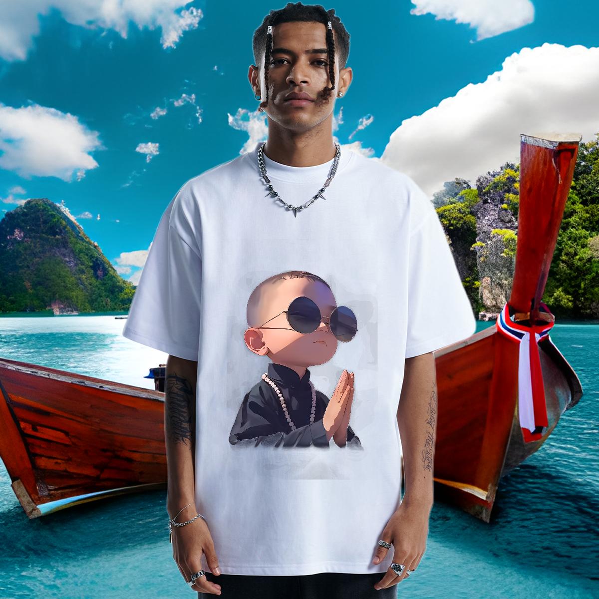 Comfortable T shirt High Street Hip Hop Crew Neck Cotton Men Clothes T-Shirt 2024 Summer Customized Tops Shirt