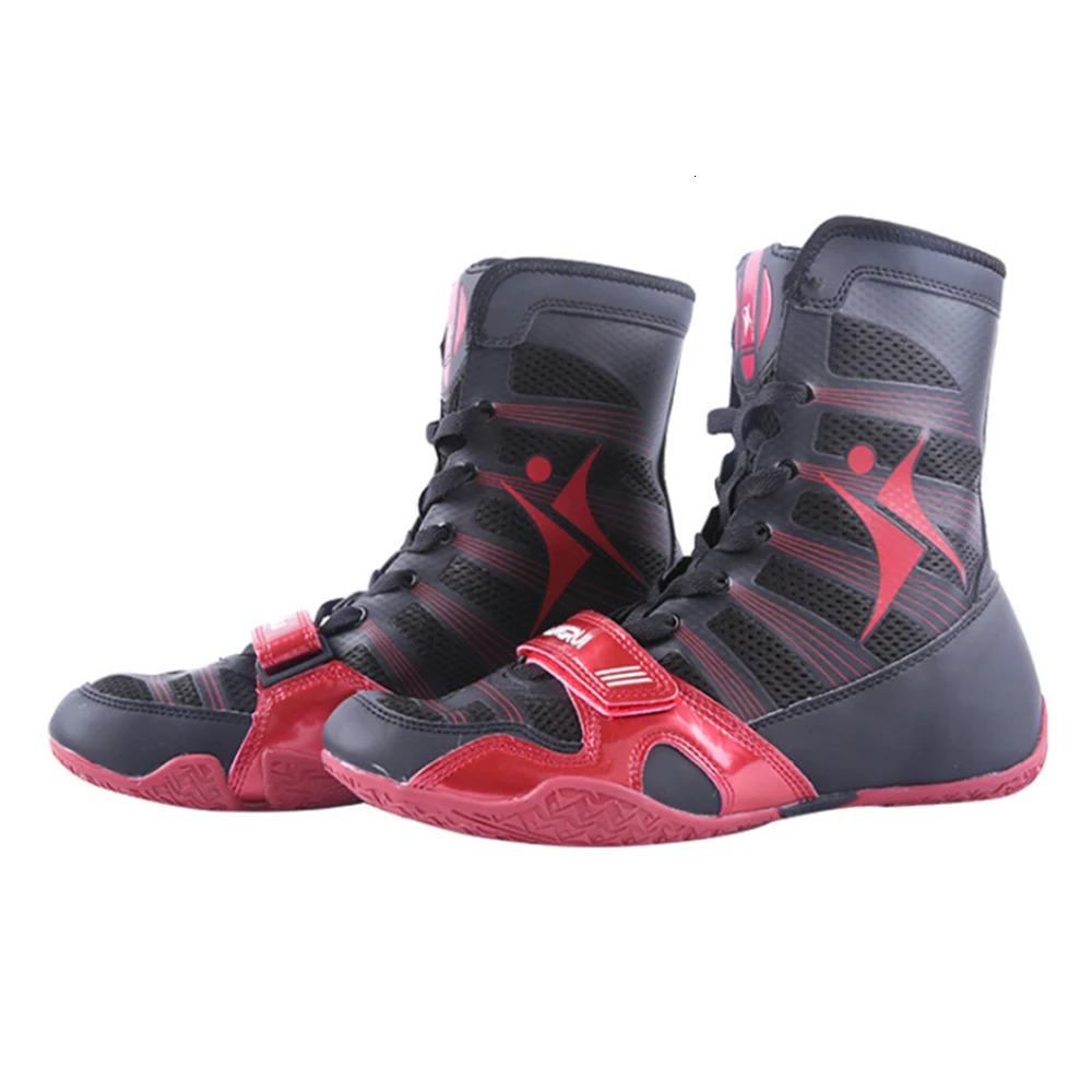 KANGRUI Big Size 45 High Top Professional Boxing Sneakers Comfortable Flighting Footwears Anti Slip Mens Shoes 240520