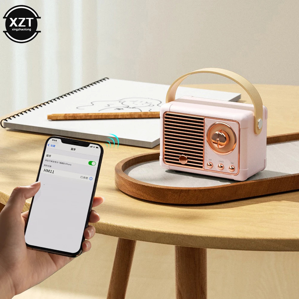 Mini wireless retro Bluetooth ser creative retro FM radio portable USB charging ser travel music player 240514