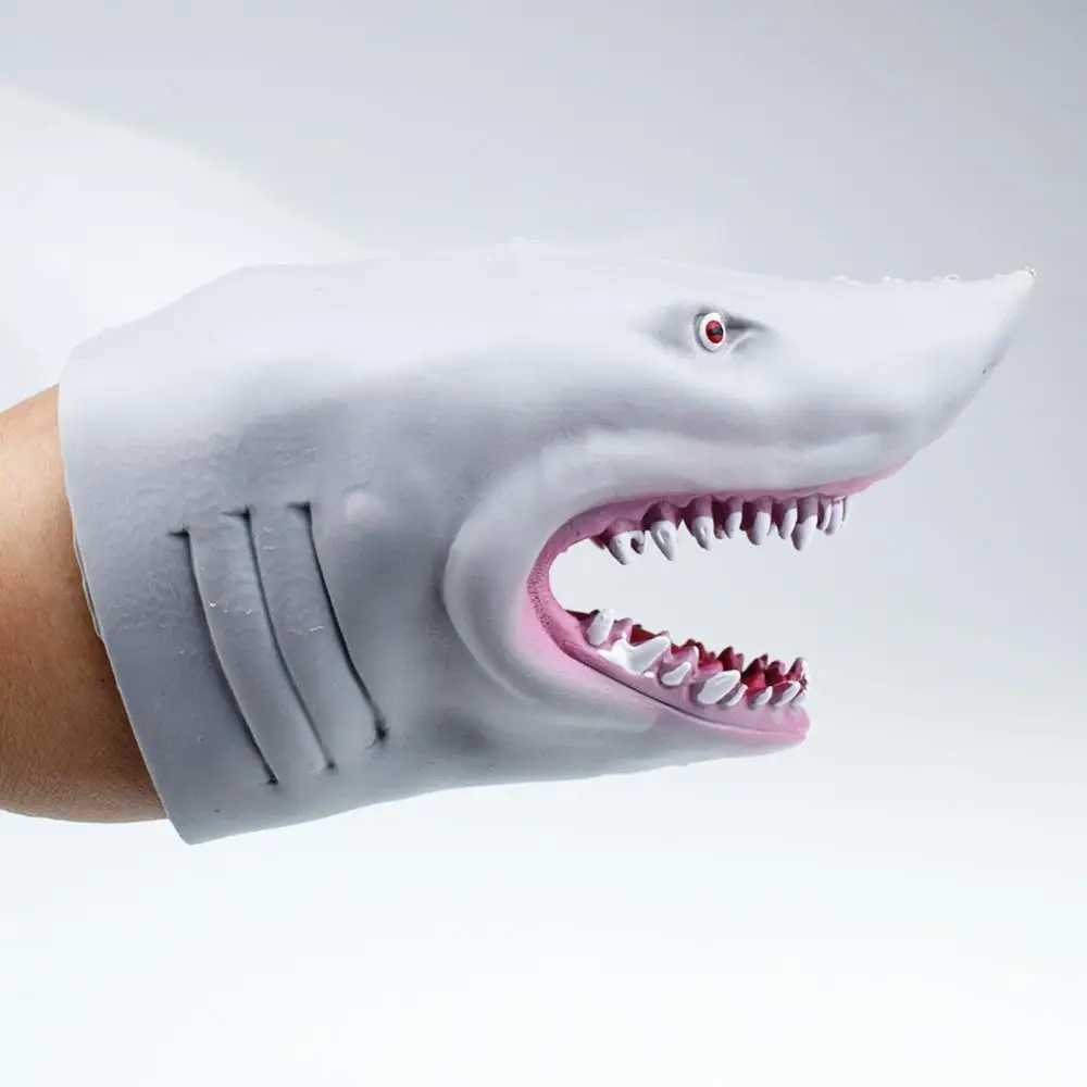 Free shipping Puppets Plush Dolls Shark 2 Color Fading Soft No Falling Skin Friendly isure Puzz Ecotronic Toy 95g Elastic Hand Puppet Tpr WX5.31