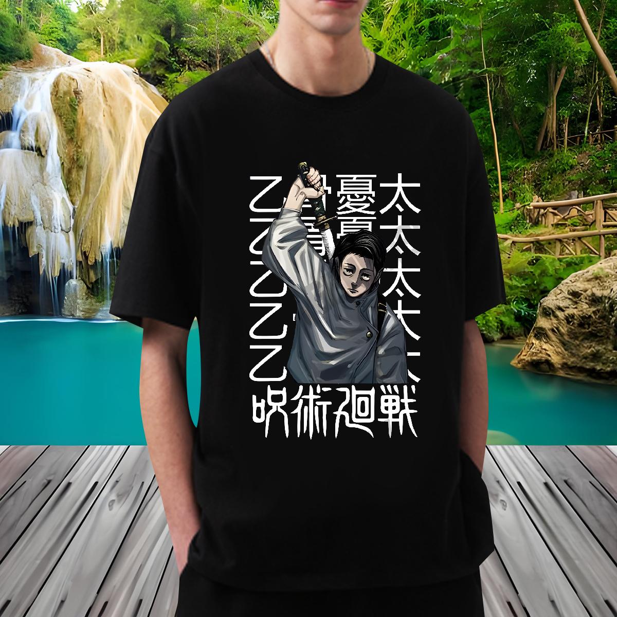 DIY Men T Shirts Cartoon Print Casual Beach Mens Tshirts 180g Cotton Popular Tops Tees