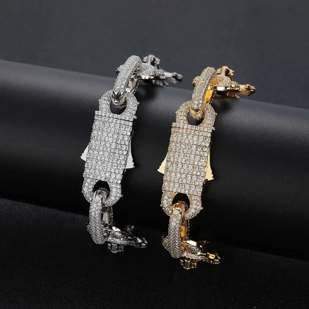 16mm Hip Hop Jewelry Micro Pave Detachable Spiked Infinity Mixed Cross Bracelet Latest Bling Ice Out Number 8 240530