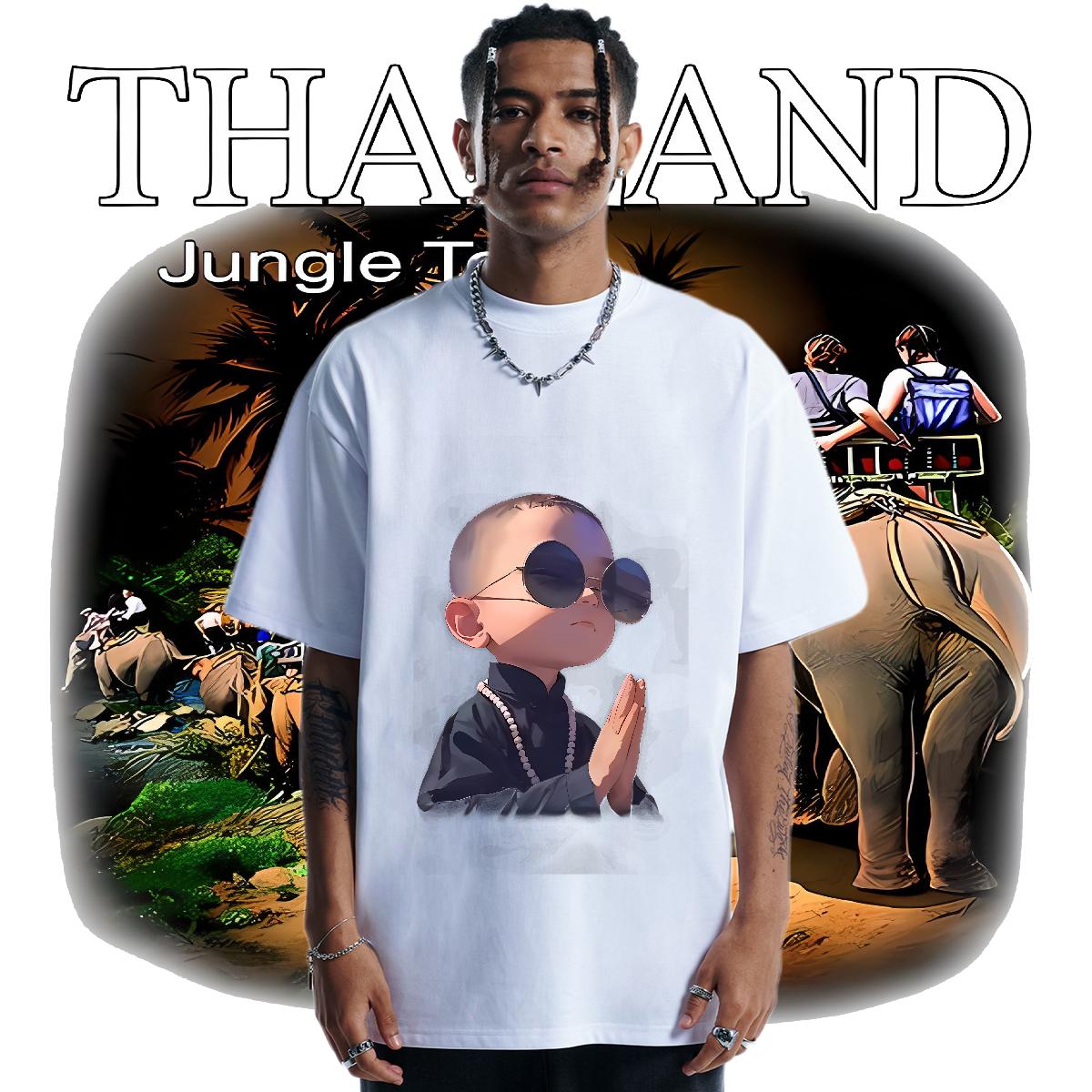 Wholesale T-Shirts for Men Casual Beach Cotton Breathable Tshirt for Man Woman Fashion Casual Floral Print Tee Shirt