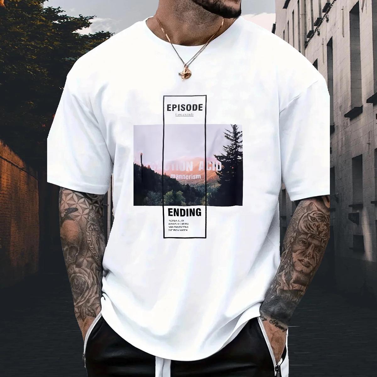 Classic T Shirt For Man Breathable Short Sleeve Hip Hop Street Men Tees DIY Anime Popular Tops Tees