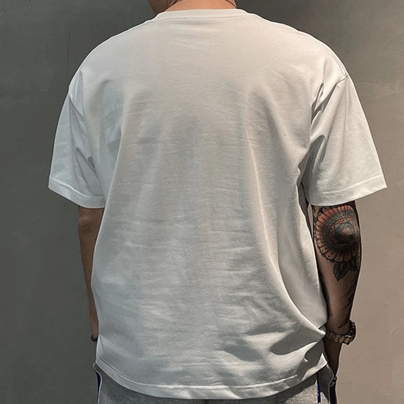 Summer Leisure Full Match Trend South Korean Fashion Short sleeved Round Neck Solid Color Letter Printing Loose Fashion Youth T-shirt 240516