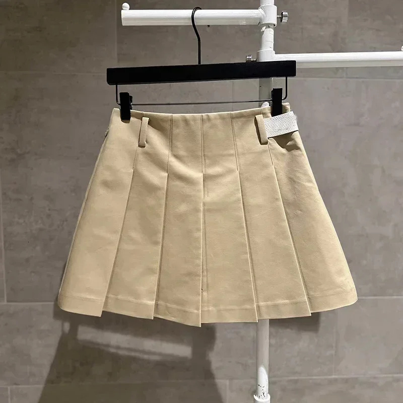 Golf Womens Clothing Spring and Autumn Standing Neck Pocket Loose Versatile Vest Top and Fashion Short Skirt 240522