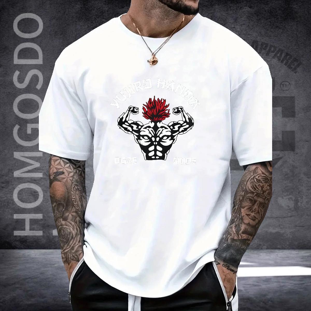 Fashion Casual Men T Shirts Custom Print Oversized Men Clothes T-Shirt Sports Casual Crew Neck Cotton Breathable Soft Tees Shirts