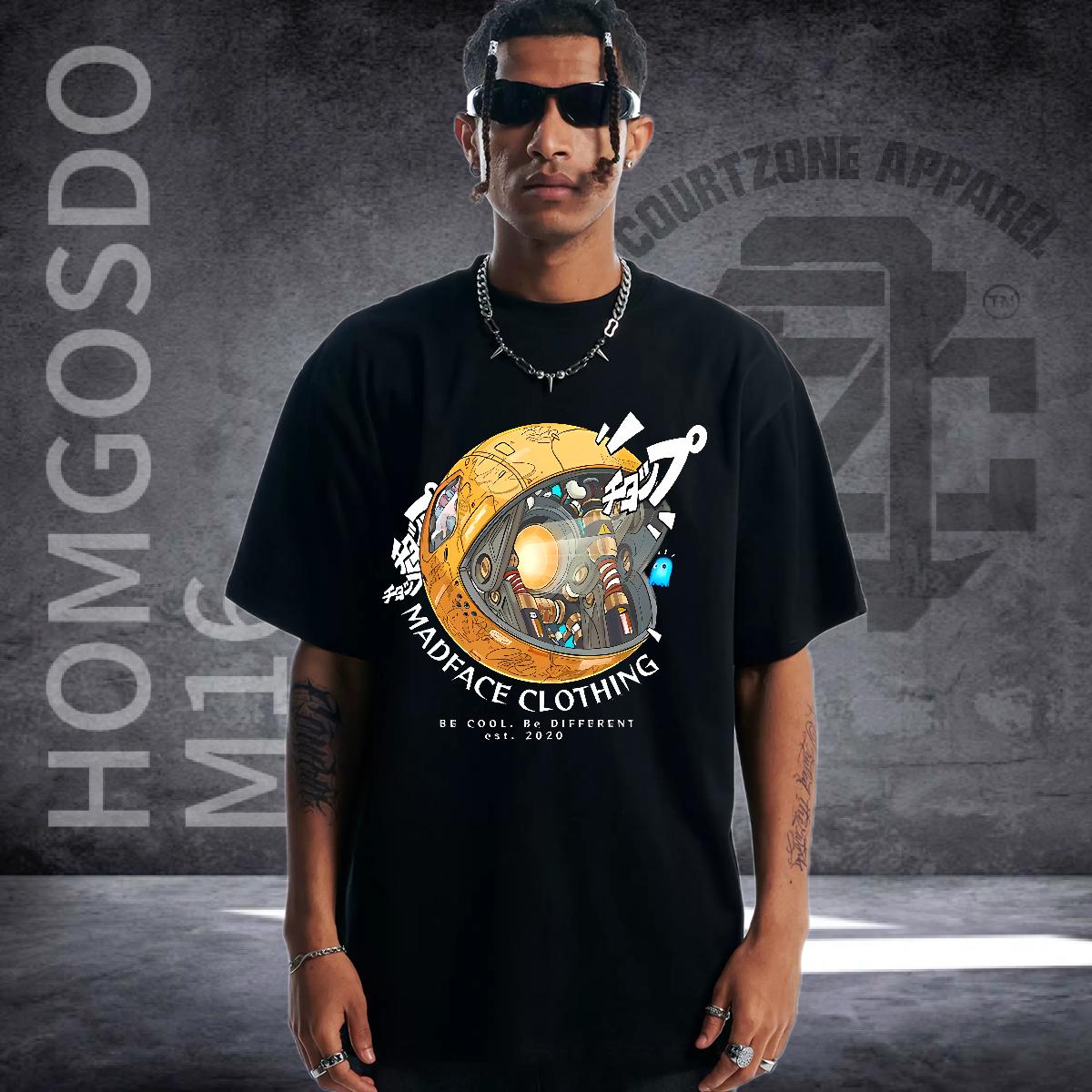 Fashion T Shirts Men DIY Printed High Street Hip Hop Tshirts Breathable Crew Neck Unisex Polos