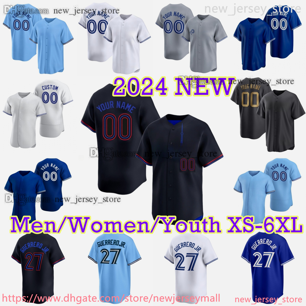 Custom XS-6XL 2024 City Connect 27 Vladimir Guerrero Jr Baseball Jersey Bo Bichette Alejandro Kirk Daulton Varsho Cavan Biggio Jordan Romano Kevin Kiermaier Green