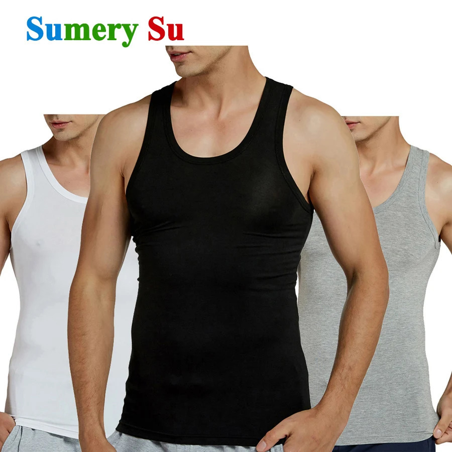 Tank Tops Men Modal Full Stretch Fitness Cool Summer Gym Vest Male Sleeveless Slim Casual Undershirt Fit Husband Gifts 240601