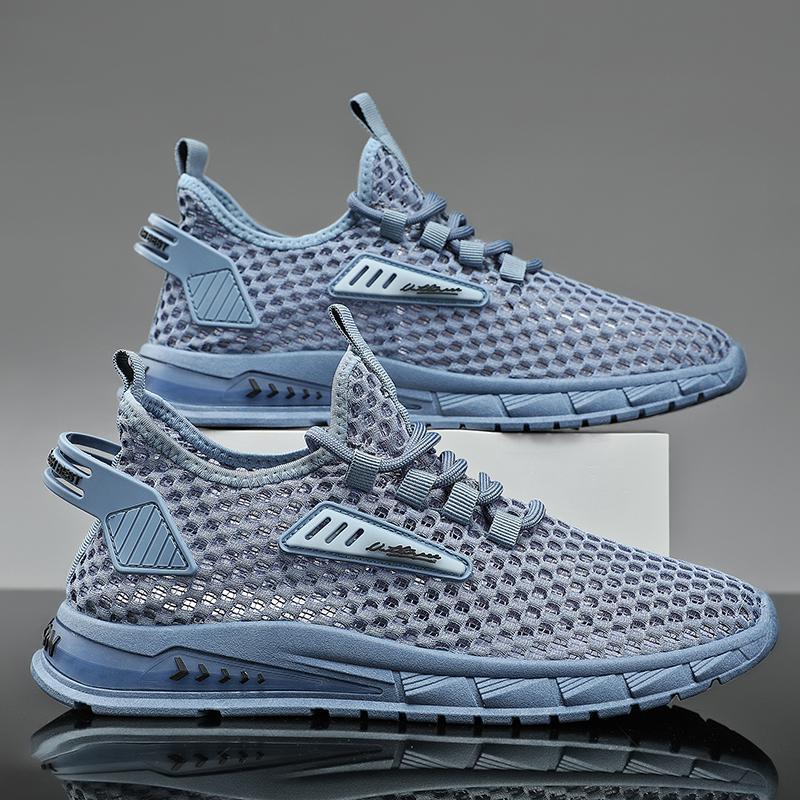 Men's 2024 New Summer Hollow Mesh Breathable Sports Running Fashion Quick Dry Man Shoes