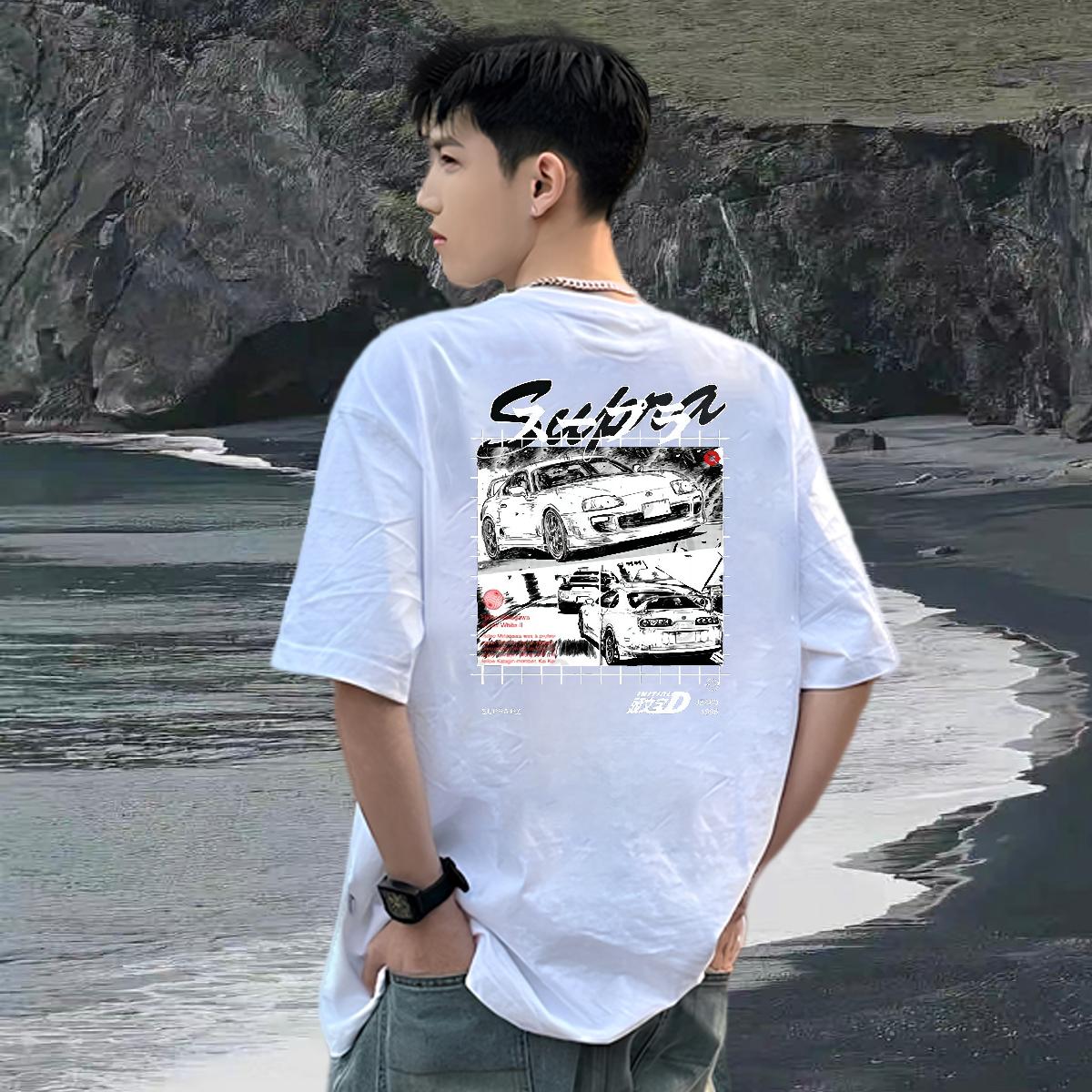 Wholesale T Shirts Men Anime Printing Street 180g Cotton Men Tshirts Designer White Plus Size Top Tees
