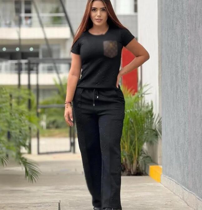 Womens Tracksuit designer Two Piece Pants Tracksuit Sporty Sweat Suit Women Casual T-shirt and Trouser Sets Free Ship