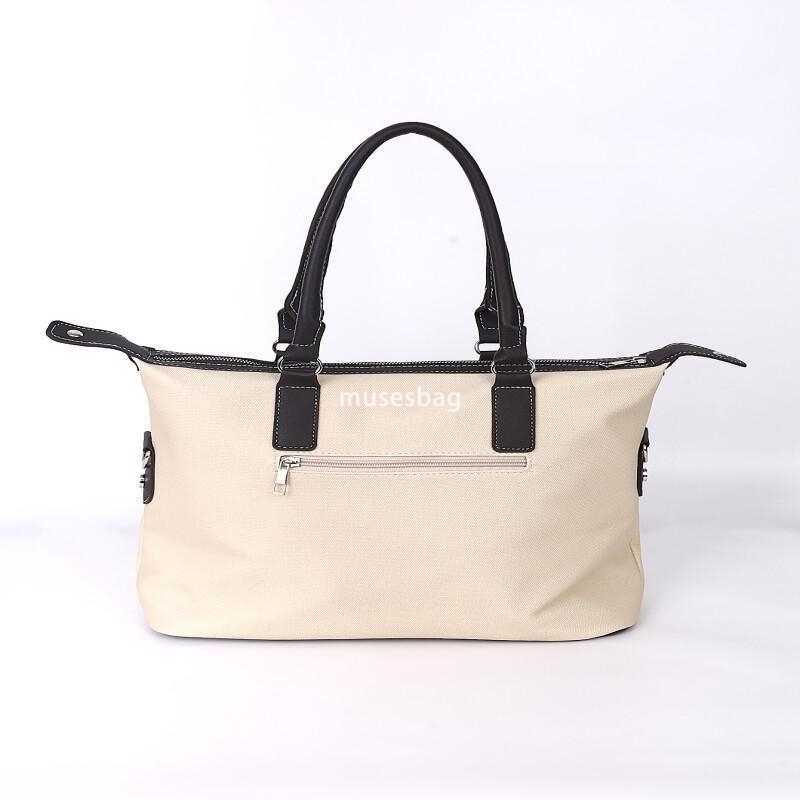 Women's and men's large capacity zippered PU canvas handbag, adjustable shoulder strap, travel shopping bag, student retro casual large capa