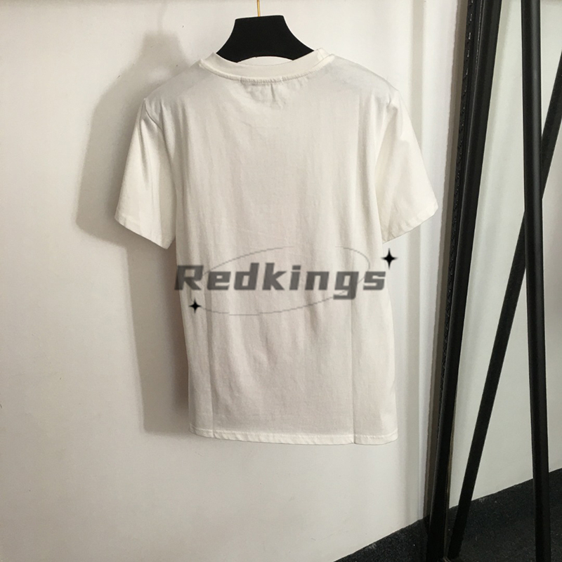 Rabbit Embroidery T Shirt Sequin Design Tees Women Lovely Charm Tops Luxury Cotton Shirts Personality Charm Camis Clothing