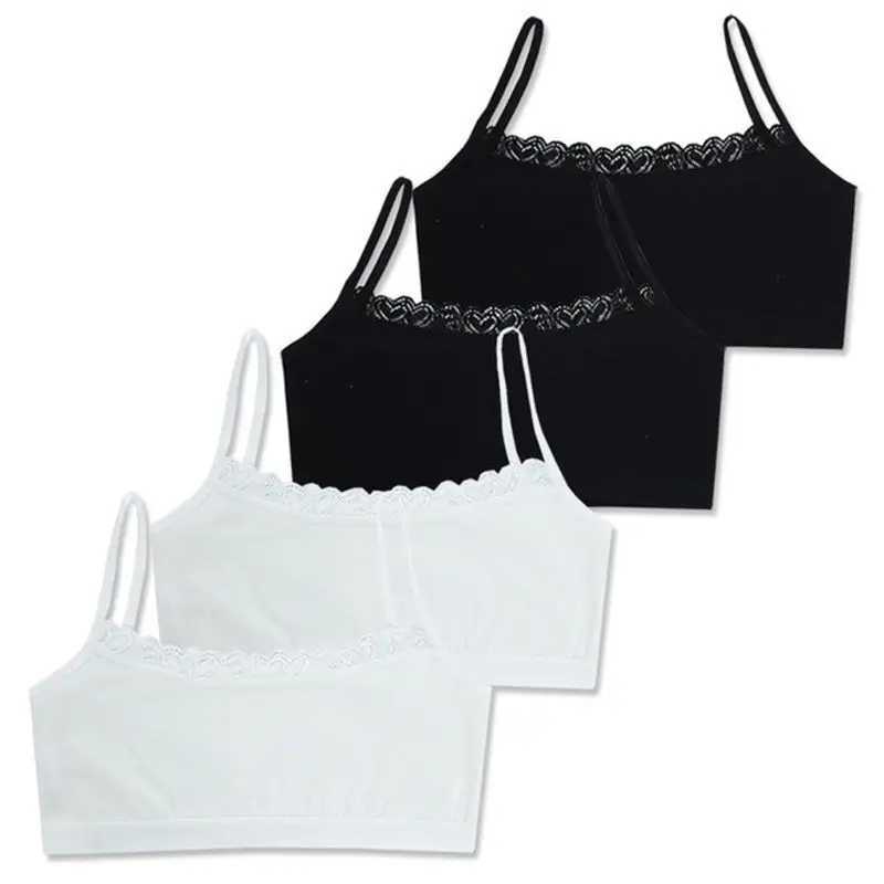 Camisole Camisole 4pcs/Lot Girl Bra Cotton Teenage Underwear Summer s Lace Vest rens Breast Care 6-12 Y WX5.31