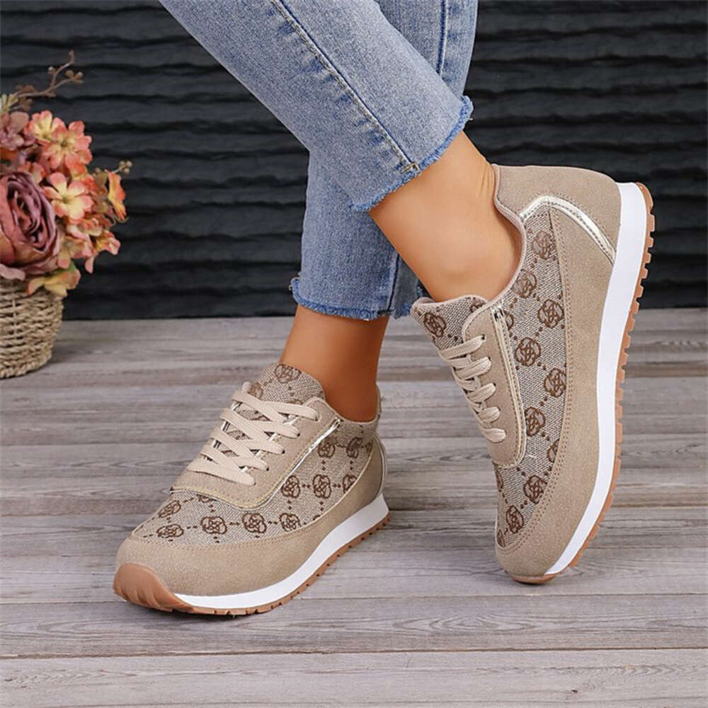 2024 Fashion Grey Spring New Sneaker Brand Women's Khaki Vulcanized Plus Size 42 Comfortable Basketball Shoes