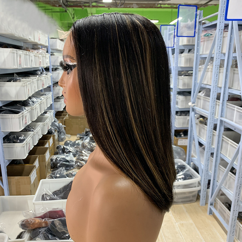 Yirubeauty P1B/8 Color Indian 100% Human Hair 2X6 Kim Lace Closure Bob Wig 10-14inch Silky Straight 150% 180% 210% Density