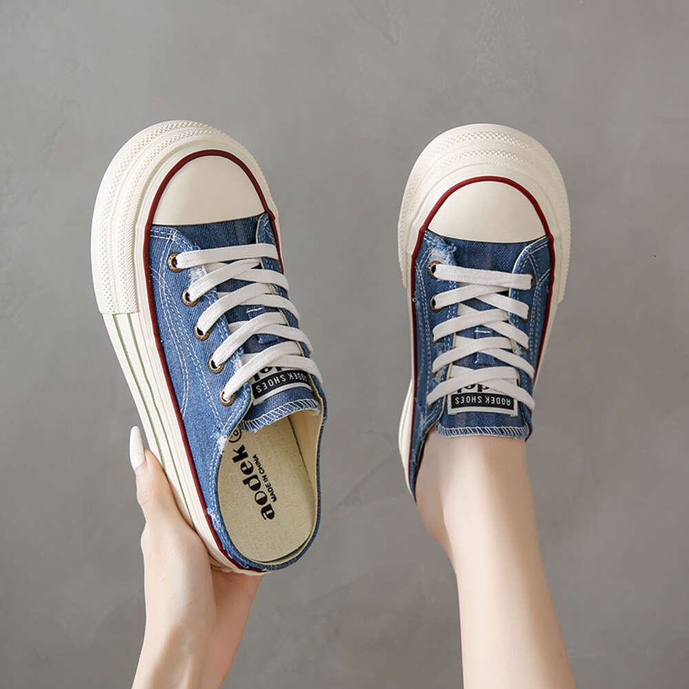 Ddmysports CRLAYDK Classic Women S Canvas Sneakers Slip On Mule Backless Fashion Walking Shoes For Summer Loafers Casual Clipper Slides OUTDOOR